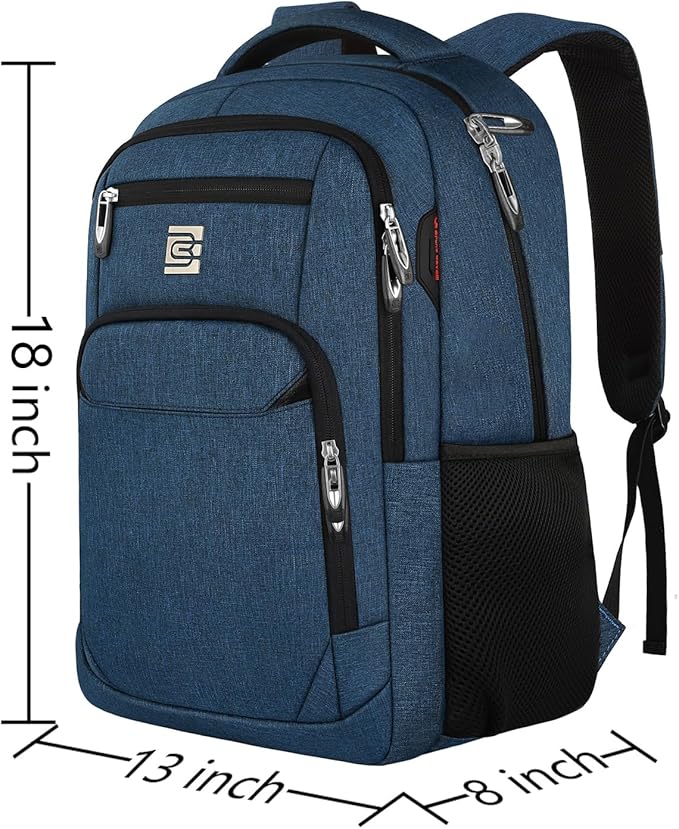 Volher Laptop Backpack,Business Travel Anti Theft Slim Durable Laptops Backpack,Water Resistant College Computer Bag for Women & Men Fits 15.6 Inch Laptop and Notebook - Blue