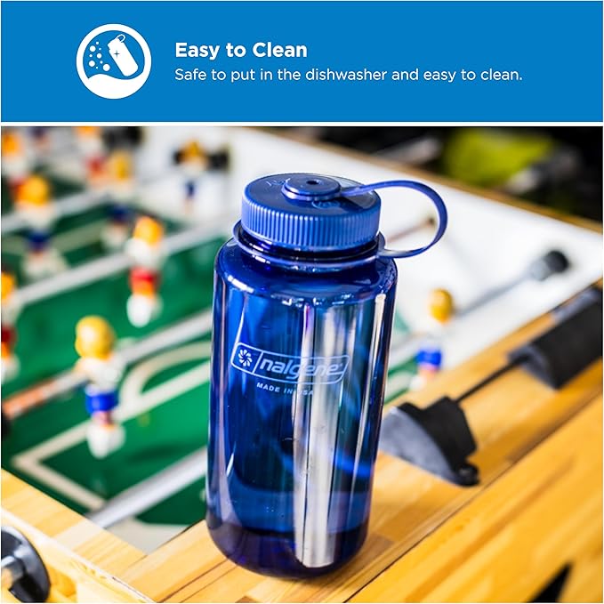 Nalgene 32 oz Wide Mouth Water Bottle | BPA-Free, Durable & Leak Proof, Lightweight Bottle for Hiking & Gym, Work & Travel