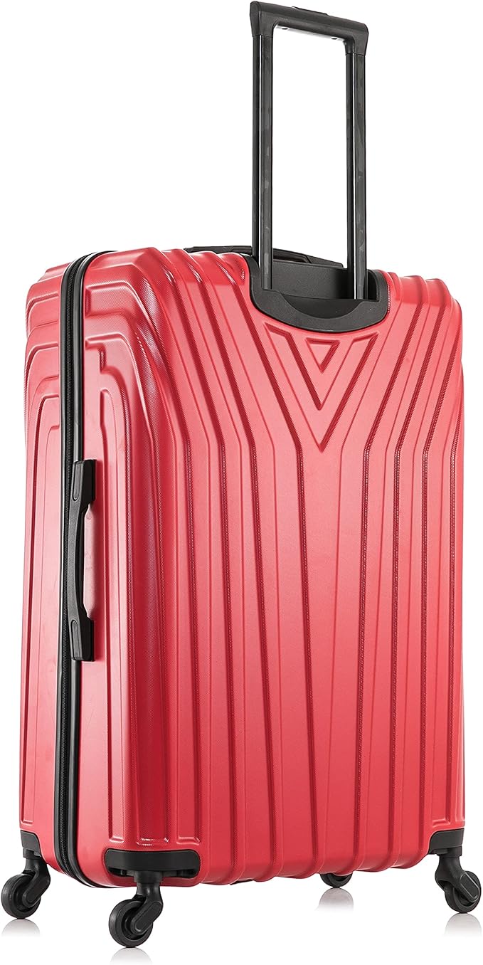 InUSA VASTY Luggage with Spinner Wheels | Durable Lightweight Hardside Suitcase, Travel Bag with Handle and Trolley, 28-Inch Large Checked Luggage | Red