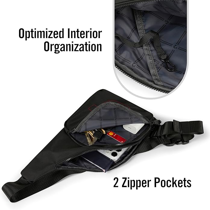 True Religion Cross Body Bag for Woman and Men - Anti Theft Shoulder Sling Bag, Zipper Phone Pocket and Key Leash
