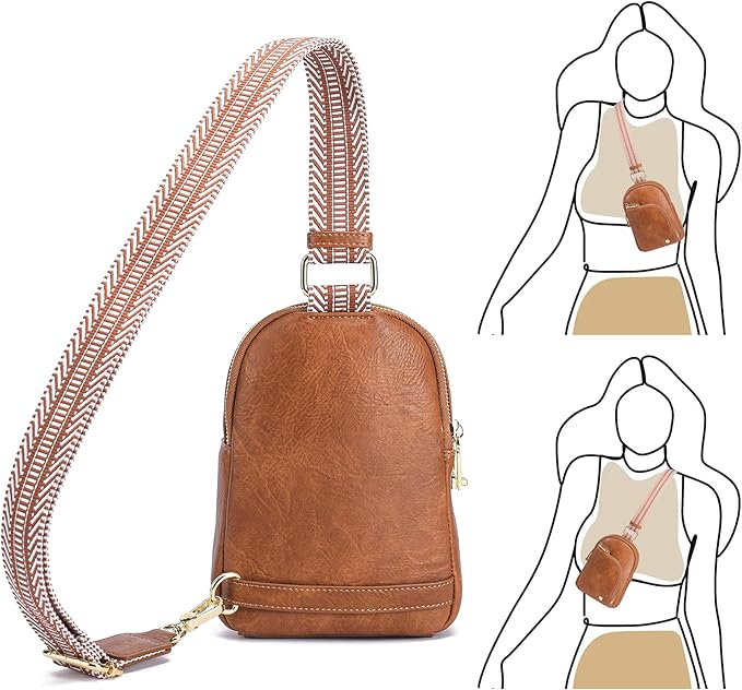 INICAT RFID Blocking Sling Bag, Anti Theft Crossbody Bag for Women, Travel Fanny Pack Style Purse, Vegan Leather
