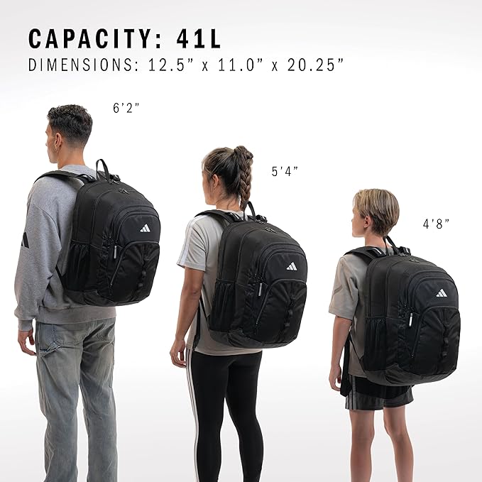 adidas Prime 7 Backpack for Gym, Sports, School and Travel, 37L