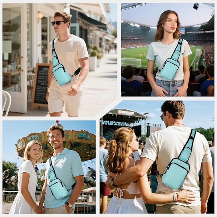 VADOO Sling Bag, Crossbody Bag with Zipper Lock, RFID Blocking & Water Resistant for Men and Women