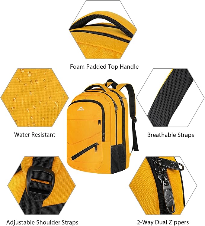 MATEIN 18.4 Inch TSA Approved Backpack, Extra Large 50 L Outdoor Carryon Backpack with Seperated Laptop Compartment, Work Travel Daypack with Front Pocket, Creative Gifts for Men Women