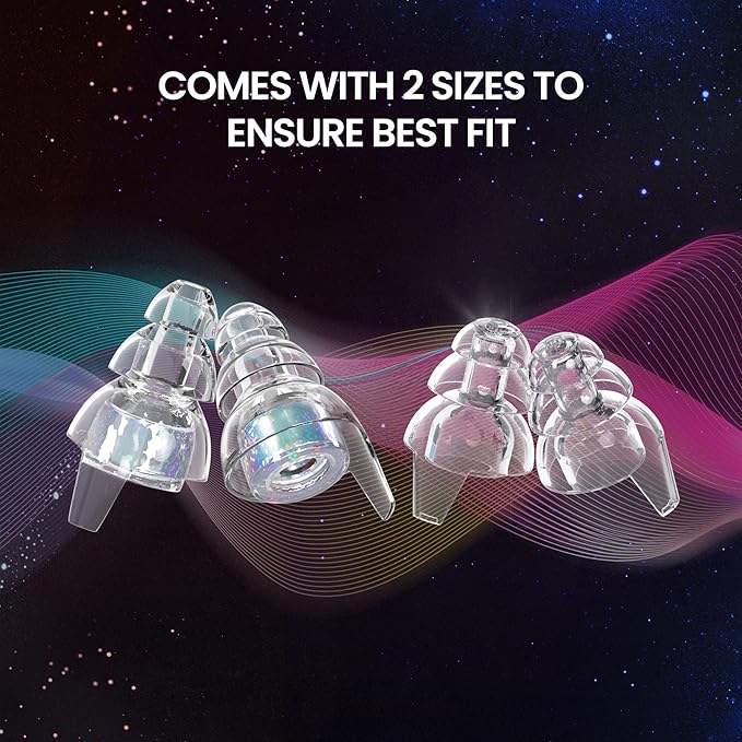 Eargasm High Fidelity Supernova Iridescent Earplugs for Concerts, Festivals, Musicians, Night-Life, Motorcycle Hearing Protection - Reusable Ear Plugs for High Fidelity Noise Reduction up to 21 dB