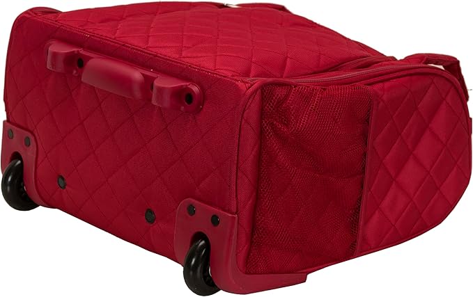 Rockland Melrose Upright Wheeled Underseater Luggage, Red, Carry-On 15-Inch