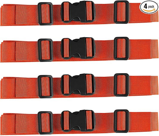 MAGARROW 65" 1.5" Utility Straps with Buckle Adjustable, 4-Pack (Orange (4-PCS))