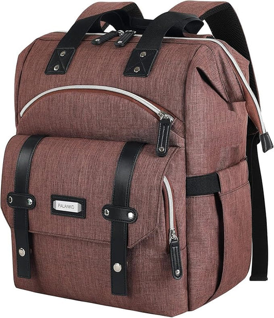 FALANKO Laptop Backpack for Women,Work Doctor Nurse Teacher Travel Backpack for 15.6 Inch Laptop with RFID Anti-theft Water Resistant College Purse Business Computer Bookbag