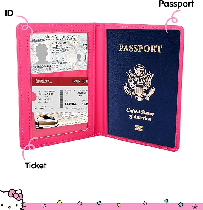 Hello Kitty Passport Holder - Sanrio Passport Holder for Women - Officially Licensed Passport Case (VG701236L.NJ)