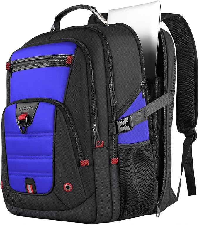 Z-MGKISS Gaming Laptop Travel Backpack Fits 18.4"-19" Laptops, Extra Large TSA Carry On Bag, College Business Work Mens Backpack, Blue