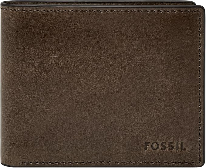 Fossil Men's Derrick RFID-Blocking Leather Bifold Wallet with Flip ID Window for Men