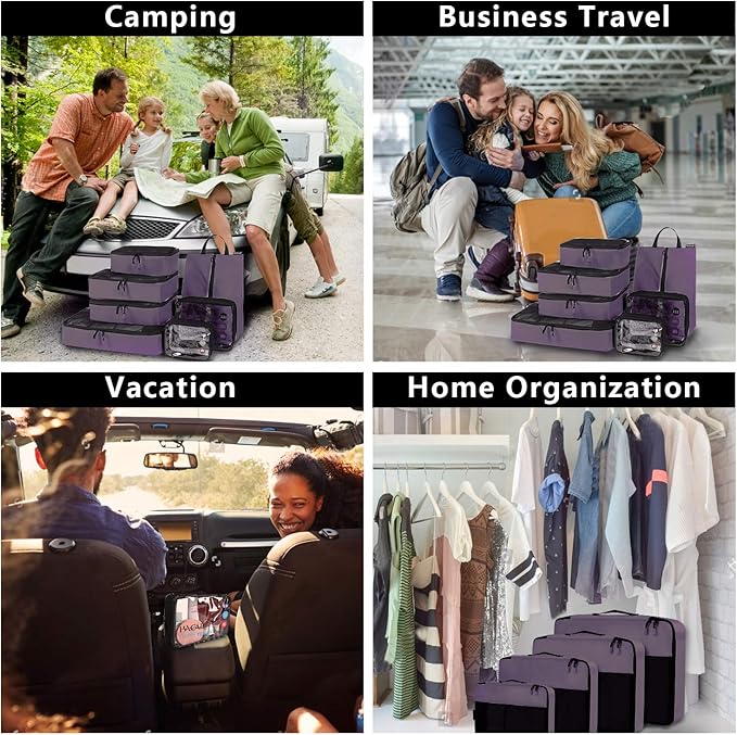 BAGAIL 8 Set/9 Set Packing Cubes Luggage Packing Organizer for Travel, Suitcase Packing Bags for Travel Accessories