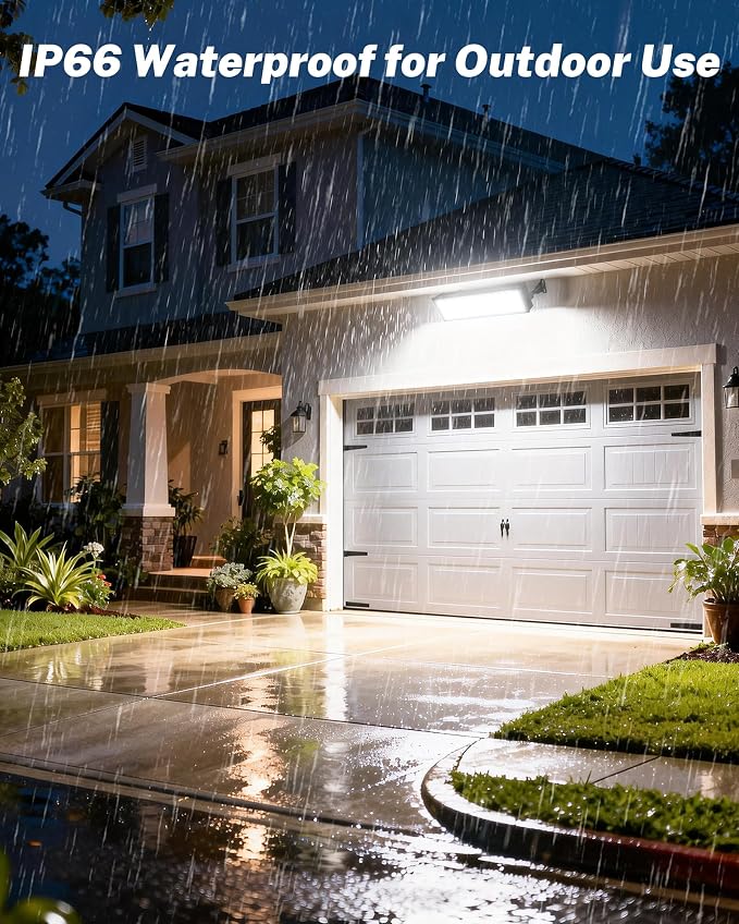 4 Pack LED Shop Lights, 100W 14000LM 6000K Plug in Garage Light Waterproof | 6FT Power Cord, IP66, Work Bench Lighting for Garage, Workshop, Warehouse, Outdoor, Yard, Garden