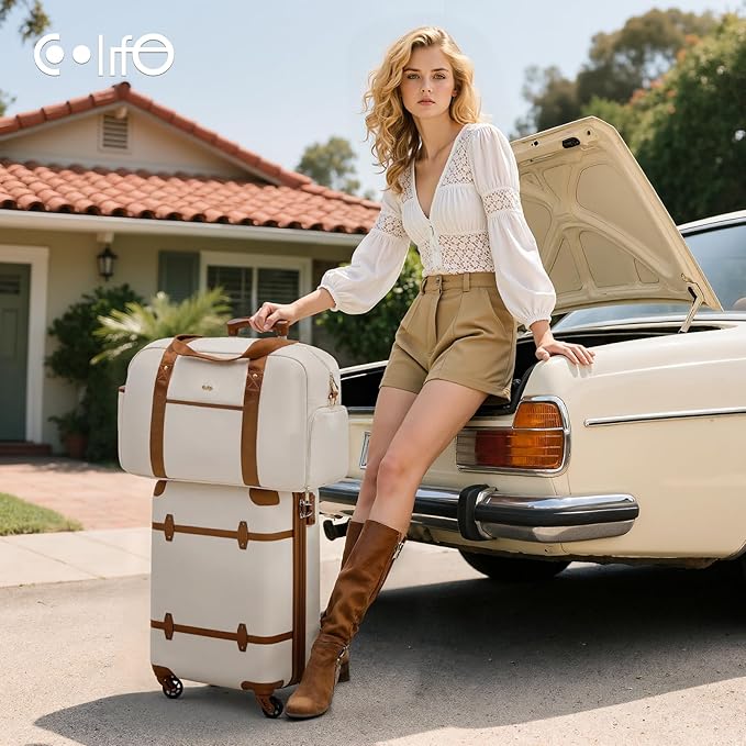 Coolife Luggage Set 3 Piece Suitcase Set Carry On Luggage PC Hardside Luggage TSA Lock Spinner Wheels Telescopic Handle