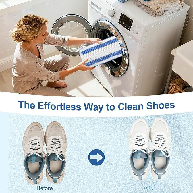 2Pcs Professional Shoe Washing Machine Bag, 360° Deep Clean and Protection for Sneakers, Tennis, Casual Shoes, Durable Shoe Laundry Bag for Washer and Dryer, Shoes Washing Bag for Any Size