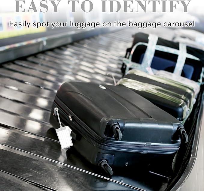 10 Pack Luggage Tags for Suitcases, Airplane Travel Essentials for Flying, International Travel Must Haves, and Luggage Accessories by Sodsay