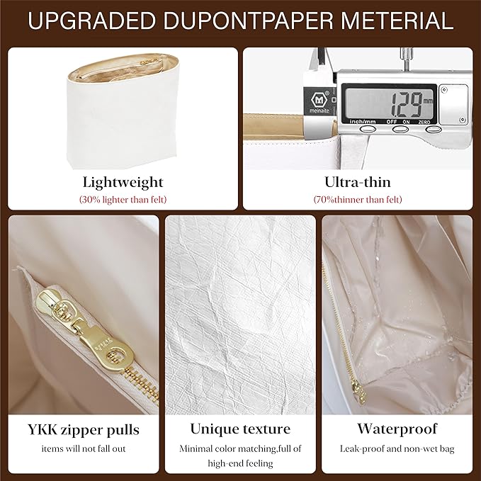 Doxo Upgraded Backpack Organzier Insert Compatible with Longchamp Le Pliage Backpack and More, Ultra-light Waterproof DupontPaper Bag Organizer (White)