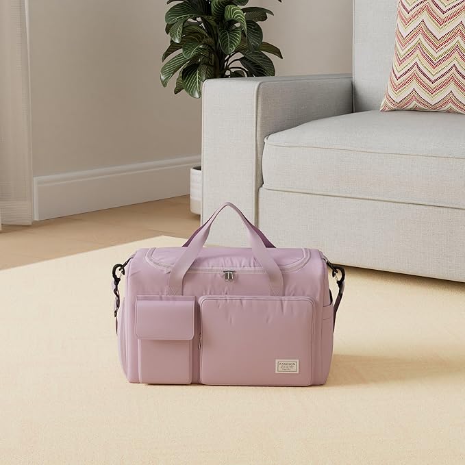 FIORETTO Women's Gym Duffle Bag with Shoes Compartment, 30L Capacity, Ideal for Travel, Gym, Sports, Duffel, Weekender