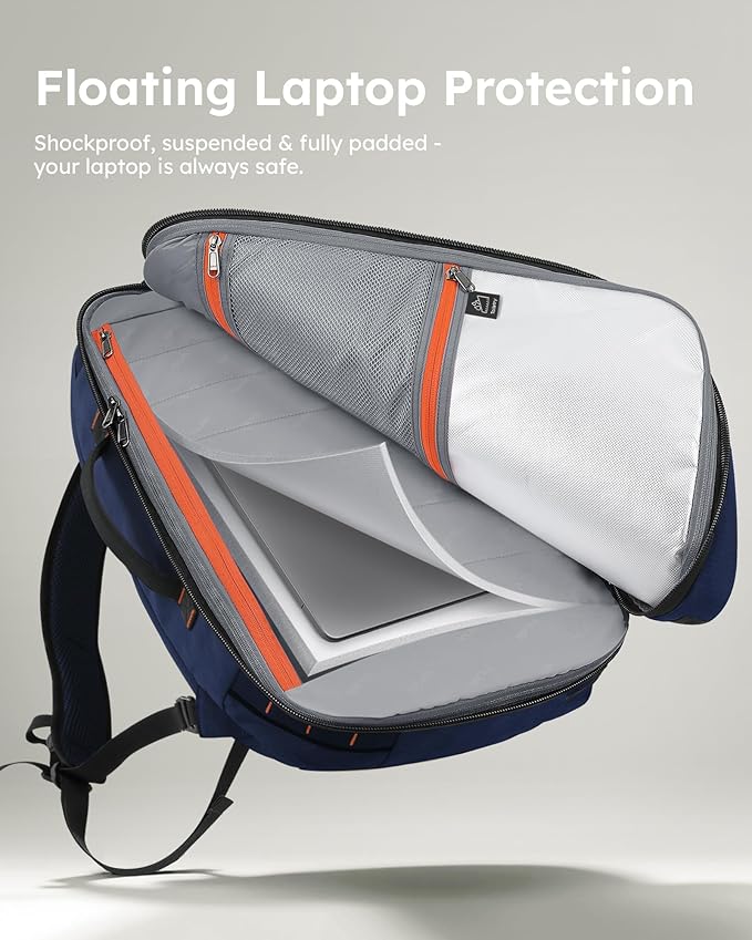 Tolaccea Travel Backpack for Men Women, 40L-50L Carry On Backpack with Wet Dry Compartment, Flight Approved Laptop Daypack Fits 15.6", Convertible Expandable Large Rucksack Duffel Bag for Work Travel