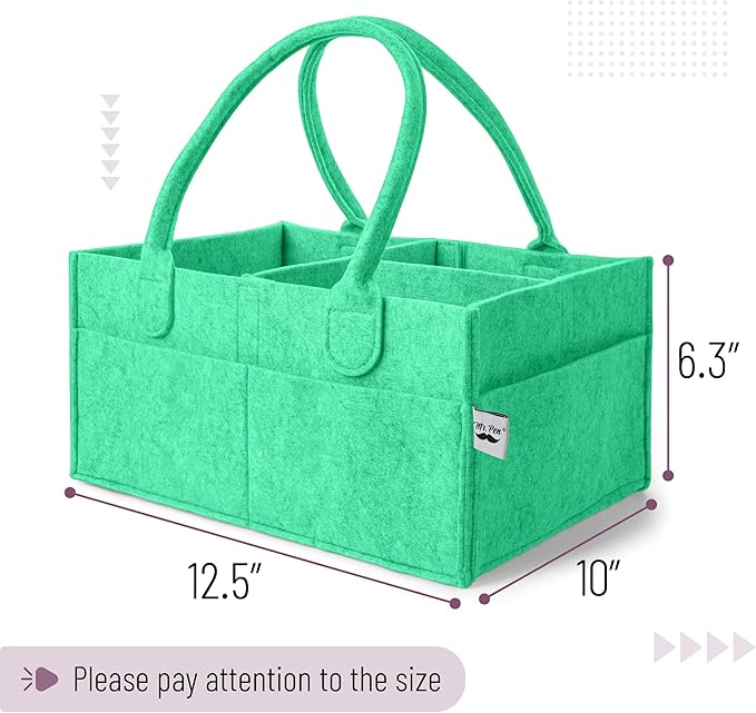 Mr. Pen- Baby Diaper Caddy Organizer, 1 Pack, Green, Baby Caddy Organizer with Handle, Compact Size, Collapsible & Portable