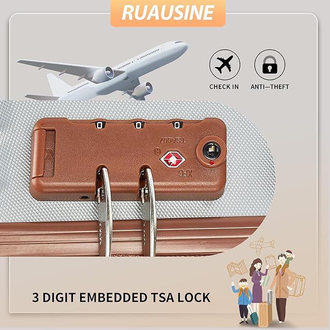 Carry on Luggage Airline Approved, Hardside Carry-on Suitcase with Spinner Wheels, Hard Shell Lightweight Small Travel Luggage with TSA Lock (Silver)