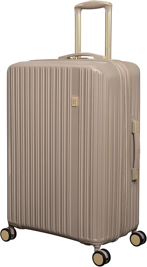 It Luggage Luxuriant 27" Hardside Checked 8 Wheel Expandable Spinner, Vintage Grey