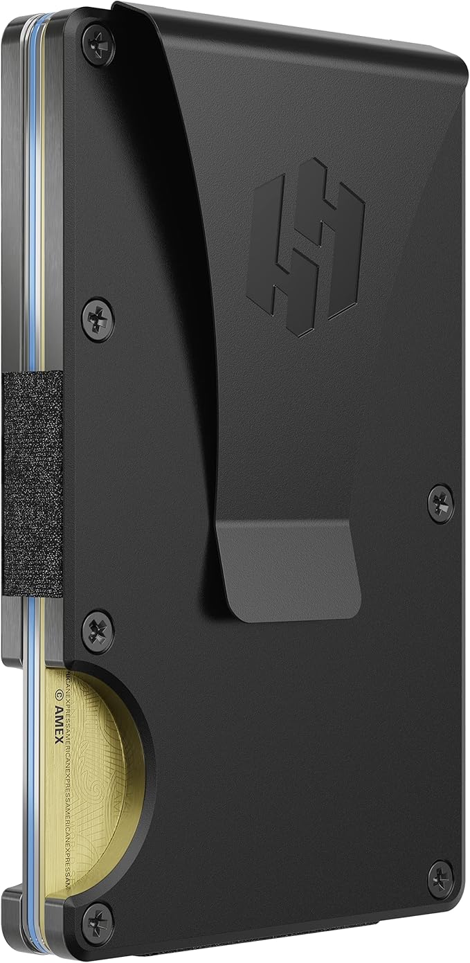 Hayvenhurst Wallet For Men - Reinvented Design Men's Wallet - Slim, Minimalistic & Seamless Card Case, Blocks RFID Scanners, Holds 12 Cards (Obsidian)