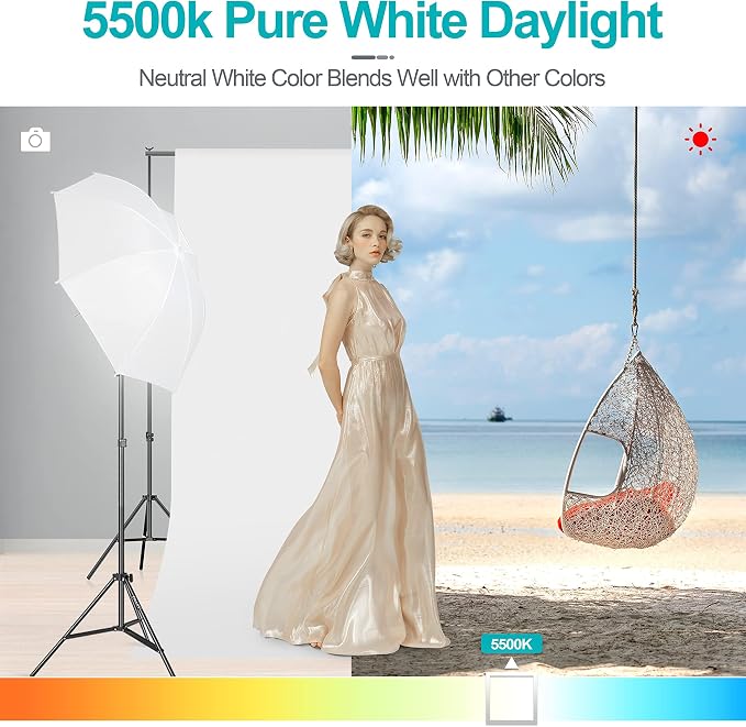 EMART Full Spectrum Light Bulb, 105W CFL Light Bulbs for Photography 1Pack | 5500K E26/E27 Spiral Light Bulbs for Softbox Lighting Kit, Replacement Lamp for Video Studio, Household Use, Portrait Photo
