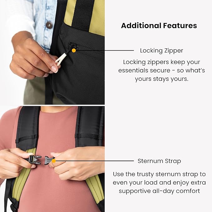 Sherpani Camden, Convertible Backpack, 3 in 1 Tote Bag, 18L Travel Backpack, Crossbody Bag for Women, Cross Body Purse, Travel Gifts, RFID Protection, Fits 13” Laptop (Raven Heritage)