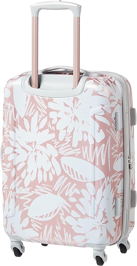 American Tourister Moonlight Hardside Expandable Luggage with Spinner Wheels, Ascending Gardens Rose Gold, Checked-Medium 24-Inch