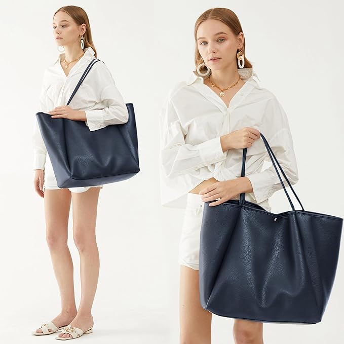 Oversize Pu Leather Tote Women Weekender Bag Shopper Handbag Travel Purse