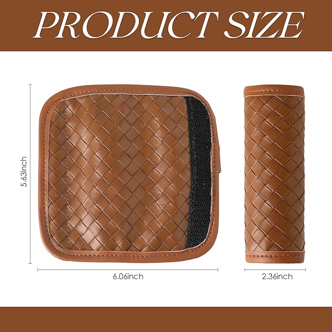 Luggage Handle Wraps -Suitcase Handle Wraps Travel Bag Handle Covers Suitcase Identifier Luggage Makers Covers(3Pcs-Brown)