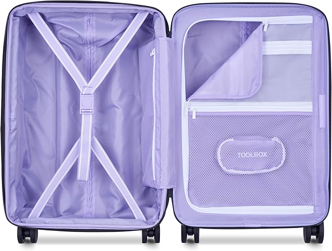 florence by mills Spin Me Away Hardside Expandable Luggage with Spinner Wheels, Lavender, 2 Piece Set (20/29)