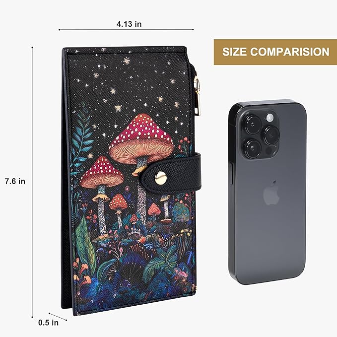 Travelambo RFID Wallet Women Large Size Bifold Multi Card Wallet Case with Zipper Pocke Credit Card Holder for Women