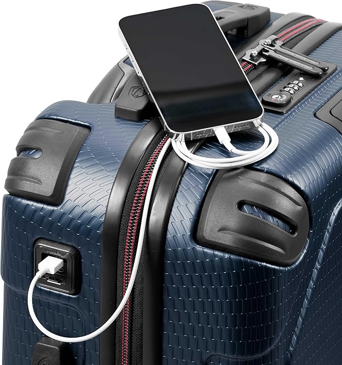 Traveler's Choice Maxporter II Polycarbonate Hardside Trunk with Spinner Wheels, Navy, 22-Inch Carry-on Luggage