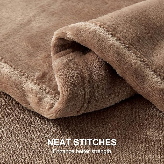 Hansleep Fleece Camel Throw XL Blanket, Super Soft Flannel Fuzzy Plush Cozy Blanket for All Seasons, Camel, Throw XL 50x70 Inches