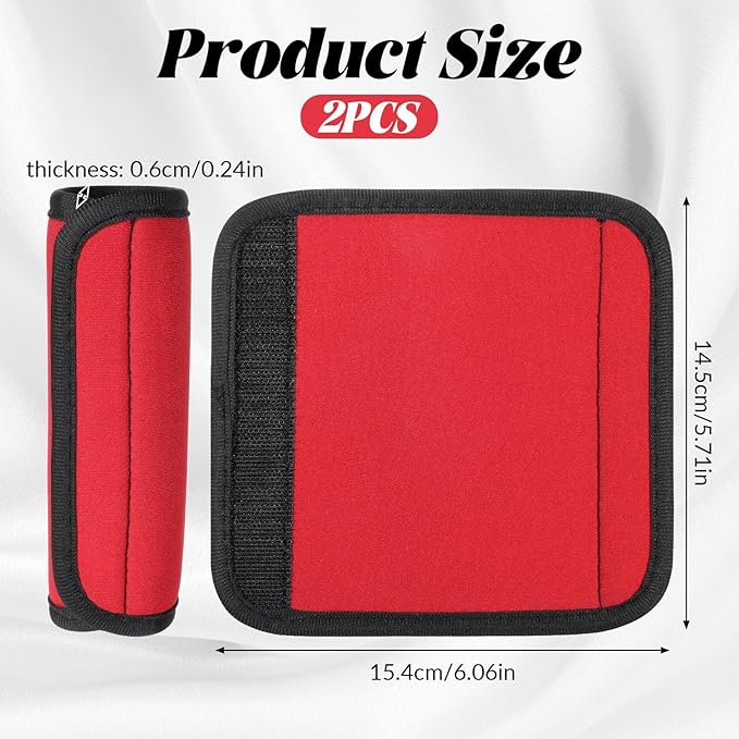 2PCS Luggage Handle Wraps for Suitcase, Bright Color Comfort Soft Handle Covers, Suitcases Luggage Handle-Wrap for Traveling, Luggage-Identifiers for Suitcases, Travel Accessories (Red)