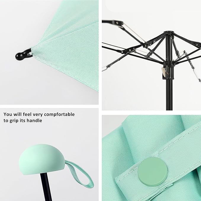 BAODINI Travel Essentials Mini Umbrella for Purse With Case Small Compact UV Sun Protection Lightweight Tiny Pocket Manual Open Close Umbrella for Women Kids and Men Fits Purse Backpack