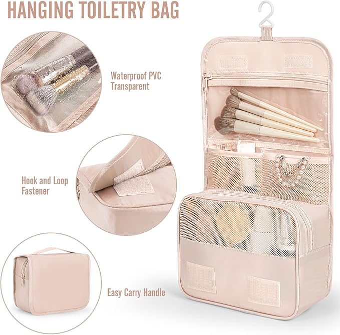 Veken 8 Set Packing Cubes, Cruise Ship Travel Essentials Accessories for Beach Vacation, Personalized Gifts for Women Mom Her, Suitcase Organizer Bags for Luggage with Hanging Toiletry Bag