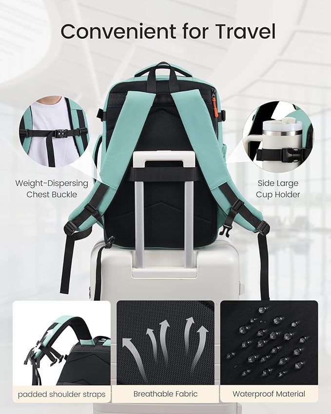 LOVEVOOK 50L Travel Backpack for Women & Men, TSA Approved Carry On Backpack with 3 Packing Cubes, Waterproof Personal Item Bag Fits 17" Laptop, Weekender Essentials Overnight Backpack for Trip
