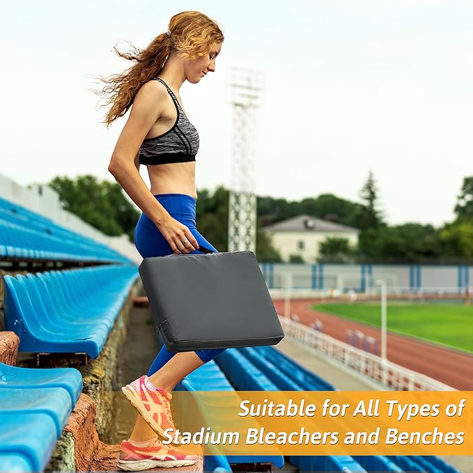 FASTMOMENT 2 Pcs Stadium Seat Cushions Water-Repellent Bleacher Seat Cushions Indoor & Outdoor Seat Cushion for Bleachers Portable Stadium Cushion for Sports Events, Office Chairs, Beaches