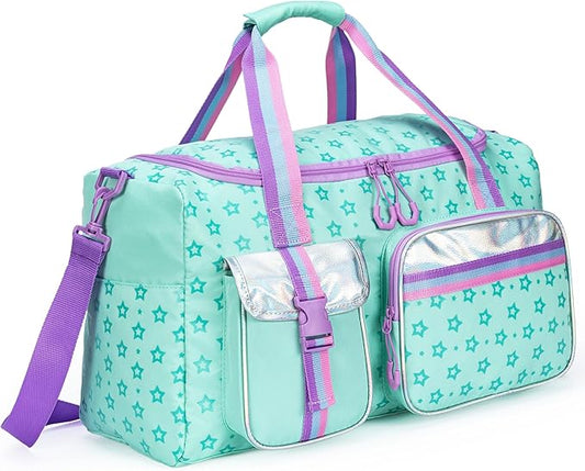 Kids Duffle Bag Girls Women Travel Overnight Bag for Girls Women Gifts Tote Sleepover Bags for Kids Gym Dance Bags with Shoes Compartment