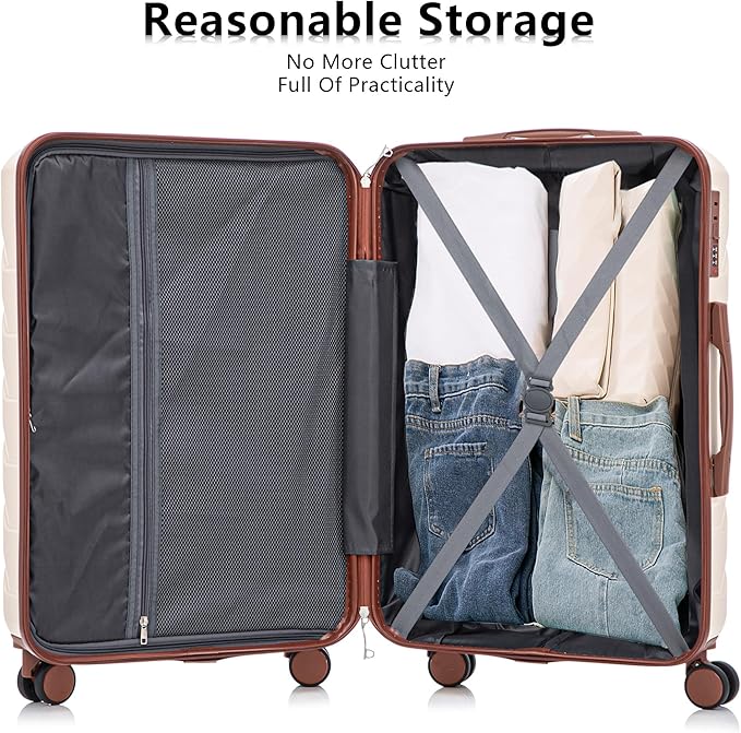 Merax 3 Piece ABS Hardshell Luggage Sets Spinner Wheel Suitcase Suit Case