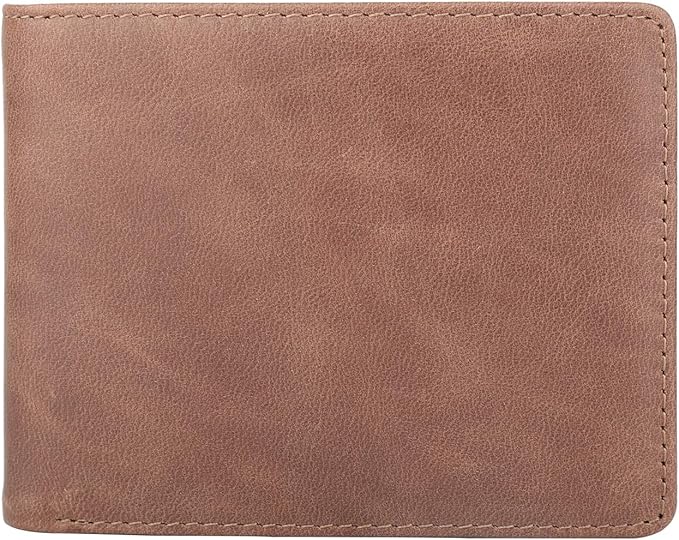 Wallet for Men-Genuine Leather RFID Blocking Bifold Stylish Wallet With 2 ID Window