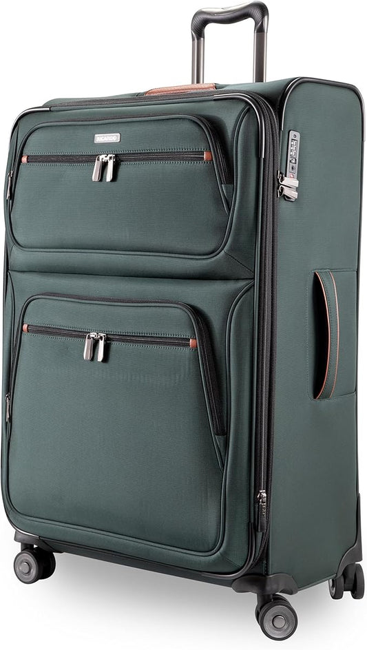 Ricardo Beverly Hills Montecito 3.0 Softside Luggage Collection – Expandable Suitcases with Wheels and TSA Lock, 29" Large Check-In, Hunter Green