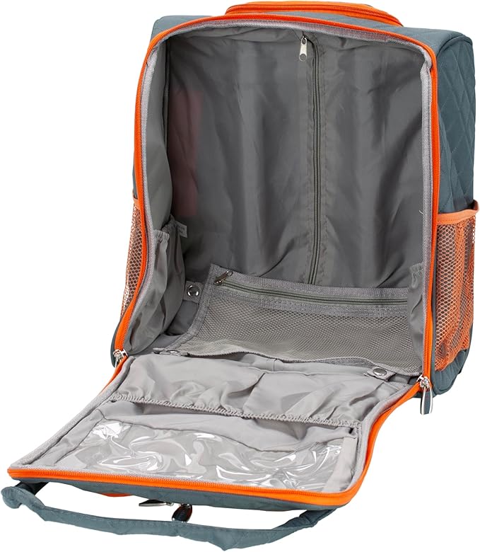Rockland Melrose Upright Wheeled Underseater Carry-On Luggage, Charcoal