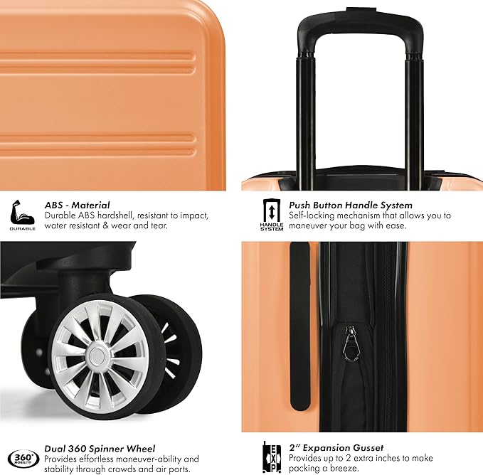 Travel Select Snowcreek Hardside Expandable Spinner Luggage, Tangerine, 30-Inch Checked Only