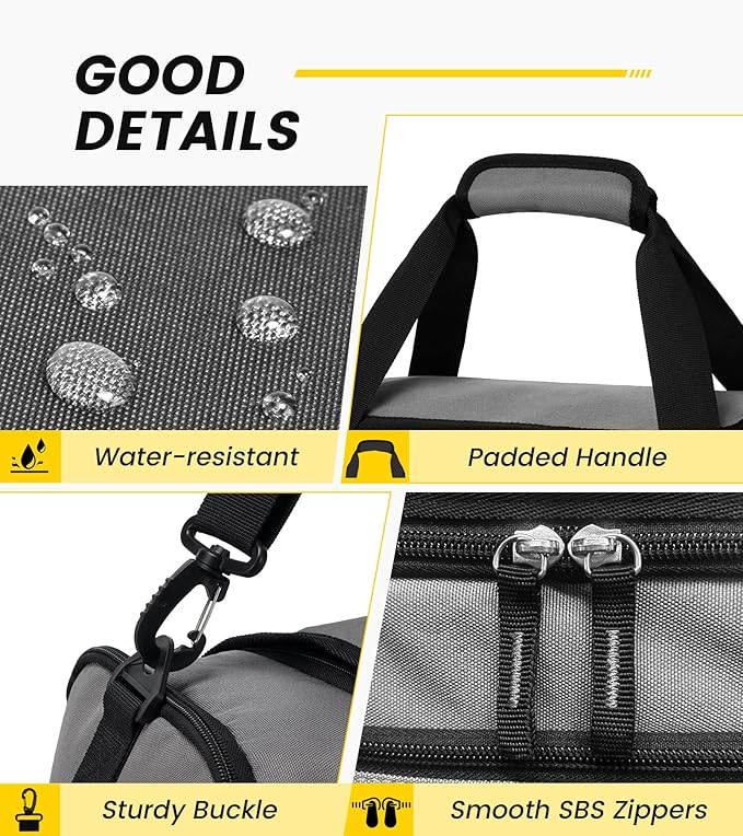 Vorspack Gym Bag for Men - 18 Inches Duffle Bag for Travel Duffel Bag with Shoe Compartment Lightweight Travel Bag for Gym Sports Overnight Weekender - Grey