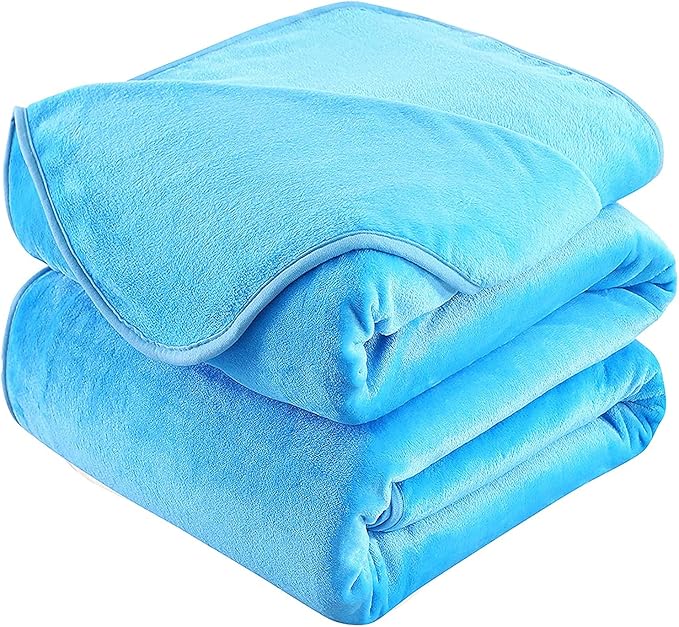 HOZY Soft Blanket King Size Fleece Warm Fuzzy Throw Blankets for The Bed Sofa Lightweight 350GSM Sky Blue 90"*108"