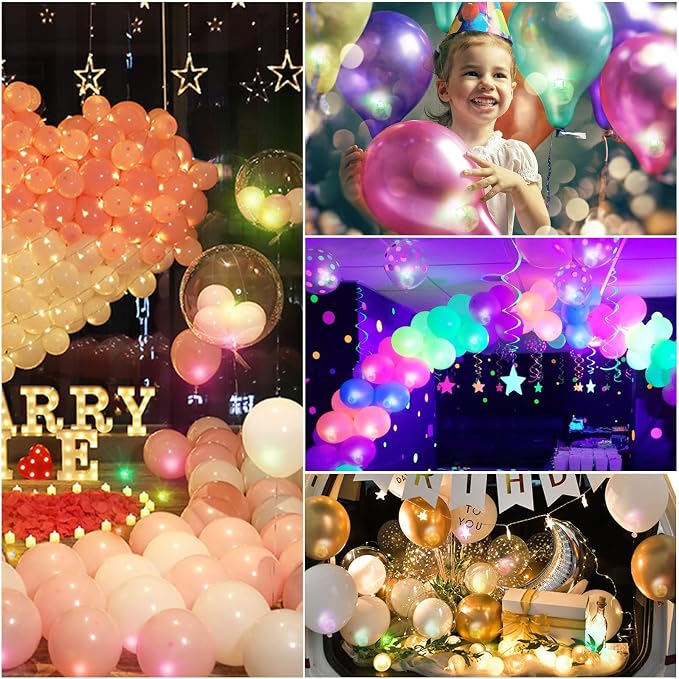 ZGWJ 100PCs Mini Led Lights for Paper Lantern, Led Balloons Light up Balloons for Neon Party Lights Easter Eggs Christmas Halloween Birthday Party Wedding Decoration